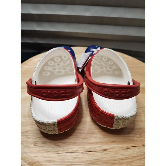 Crocs Classic Texas Flag Clog Women's 10 Men's 8 Red White Blue - Picture 5 of 9